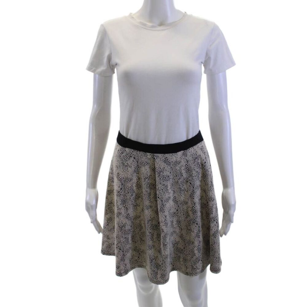 Soprano Women A-Line Skater Skirt Beige Animal Print Juniors Size M